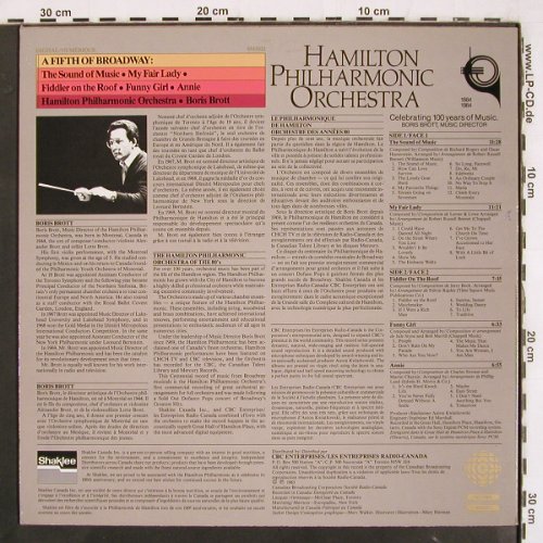 Hamilton Philharmonic Orchestra: A Fifth of Broadway, Boris Brott, Shaklee (SM 5022), CDN, 1983 Typ: LP Best.-Nr.: V3612 Preis: 7,50 Euro
