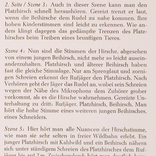 Hirschbrunft: Nach Aufnahmen in der freien Natur, Verlag Paul Parey (PAR 2), D, Mono Typ: LP Best.-Nr.: V3815 Preis: 12,50 Euro