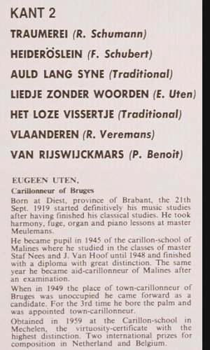 Bells of Bruges: Eugeen Uten - Stadtglockenspieler, Dureco Benelux (55.034), B, 1981 Typ: LP Best.-Nr.: V3833 Preis: 7,50 Euro