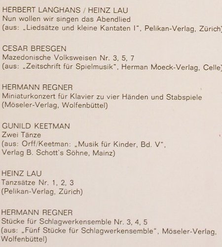 V.A.Die Orff-Instrumente: Einführung in das Orff-Instrument., Pelca (PSRP 40 540), D,Booklet Typ: LP Best.-Nr.: V3834 Preis: 12,50 Euro
