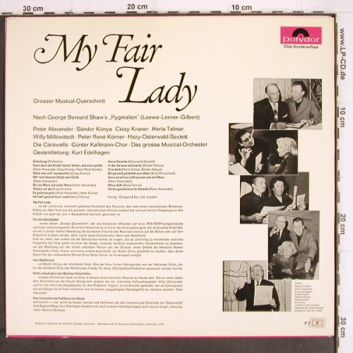 My Fair Lady: Großer Musical-Querschnitt, Polydor Club-Ed. (P 72 529), D, 1966 Typ: LP Best.-Nr.: V508 Preis: 7,50 Euro