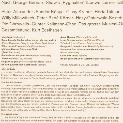 My Fair Lady: Großer Musical-Querschnitt, Polydor Club-Ed. (P 72 529), D, 1966 Typ: LP Best.-Nr.: V508 Preis: 7,50 Euro