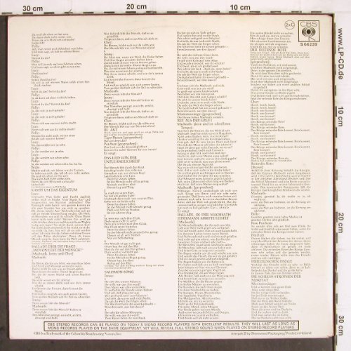 Weill,Kurt / Bertold Brecht: Dreigroschenoper, CBS(S 66239), NL, Foc, 1970 - 2LP - V509 - 9,00 Euro