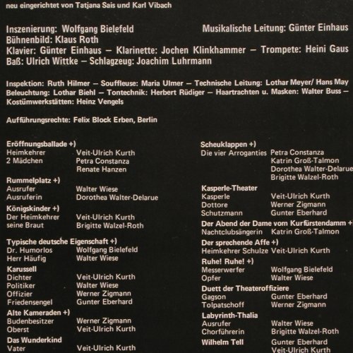 Schwarzer Jahrmarkt: Eine Revue der Stunde Null, Foc, Städtische Bühnen Osnabr(BOLP 281), D, 1977 - LP - V513 - 9,00 Euro
