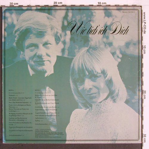Bötticher,Herbert&Karyn von Ostholt: Wie lieb'ich dich, Eurodisc/Ariola Wort (34 998 5), D, 1979 Typ: LP Best.-Nr.: V517 Preis: 7,50 Euro