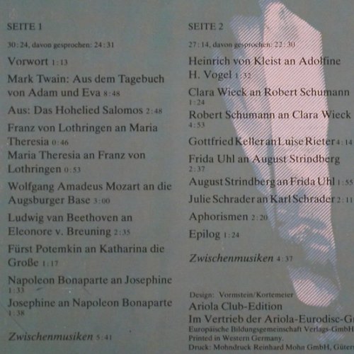 Bötticher,Herbert&Karyn von Ostholt: Wie lieb'ich dich, Eurodisc/Ariola Wort (34 998 5), D, 1979 Typ: LP Best.-Nr.: V517 Preis: 7,50 Euro
