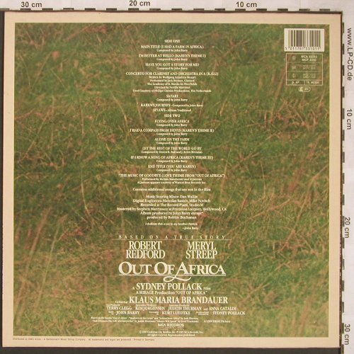 Out Of Africa: Music from Soundtrack by John Barry, MCA (03310), D, 1985 Typ: LP Best.-Nr.: V649 Preis: 6,00 Euro