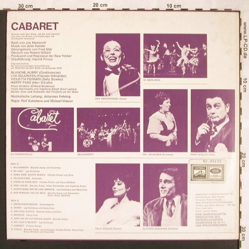 Cabaret: Originalaufnahme, Preiser(SPR 3220), A, 1970 - LP - V734 - 6,00 Euro