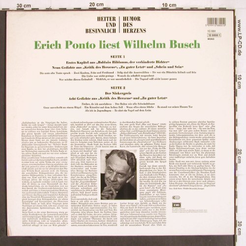 Busch,Wilhelm: Humor des Herzenz, Erich Ponto, Electrola Wort(12 8800 1), D,Mono, Ri,  - LP - V87 - 6,00 Euro