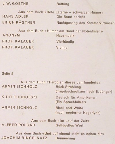 Schenk,Otto: Nicht ernst zu nehmen,liestParodien, WM Produktion(WM 20 002), CH, stoc, 1969 - LP - V894 - 7,50 Euro