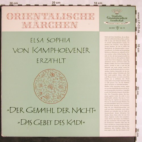 Orientalische Märchen: erz. v. Elsa Sophia v. Kamphoevener, D.Gr Lit. Archiv(44 002 LPEMS), D,Mono, 1970 - LP - X1383 - 6,00 Euro