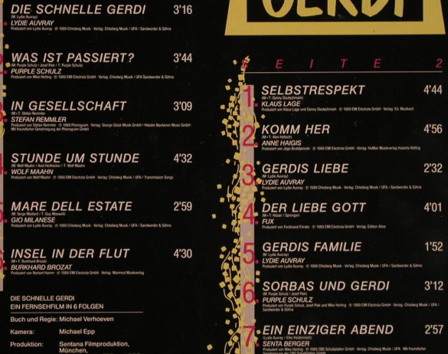 Die schnelle Gerdi: Original Soundtrack, EMI(7 93381 1), D, 1989 - LP - X1479 - 4,00 Euro