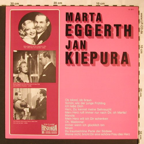 Eggerth,Marta & Jan Kiepura: Ob blond,ob braun...12Tr.,, Historia-Top Classic(H 611), D, 1969 - LP - X1580 - 6,00 Euro