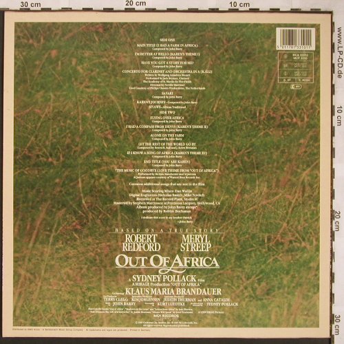 Out Of Africa: Soundtrack by John Barry, MCA(03310), D, 1985 - LP - X1638 - 4,00 Euro