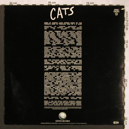 Cats: Selections,Original Broadway Cast, Geffen(GEF 70232), NL, 1983 - LP - X1844 - 4,00 Euro