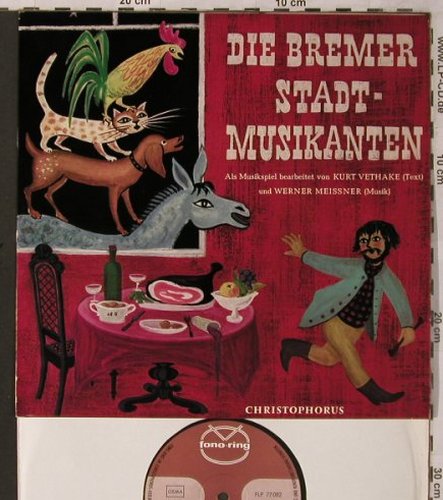 Bremer Stadtmusikanten, Die: Musikspiel, Kurt Vethake,W.Meissner, Fono-Ring/Christoph.(FLP 77 082), D,  - 10inch - X2693 - 6,50 Euro