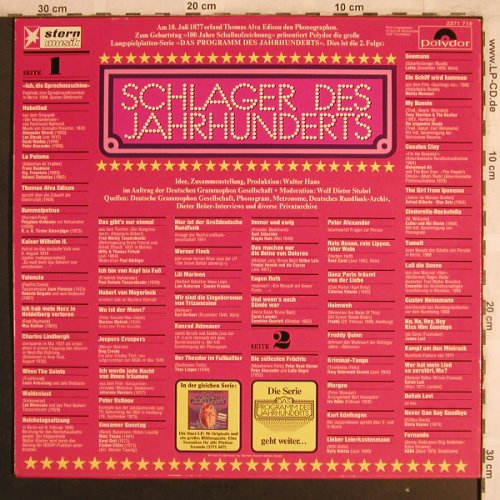 V.A.Schlager des Jahrhunderts: Sprechmaschine...ABBA,1908-1976, Polydor/Stern(2371 719), D,  - LP - X4087 - 6,00 Euro