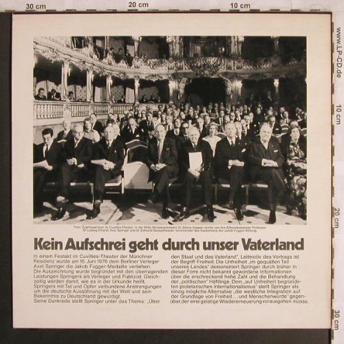 Springer,Axel: Kein Aufschrei geht d. u.Vaterland, (AS1-A), D, 1976 - LP - X4110 - 5,00 Euro