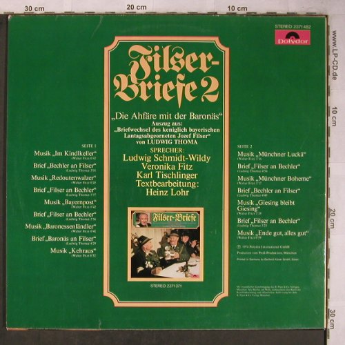 Filser Briefe 2 - Ludwig Thoma: Schmidt-Wildy, V.Fitz-Tischlinger, Polydor (2371 482), D, 1974 Typ: LP Best.-Nr.: X5498 Preis: 6,00 Euro