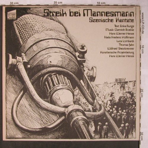 Streik bei Mannesmann: Szenische Kantate, Pläne(S 30 E 100), D, 1975 - LP - X5748 - 12,50 Euro