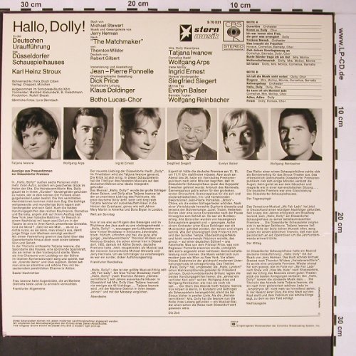 Hallo,Dolly!: Deutsche Orign.Aufnahme, CBS Stern Musik(S 70031), D,  - LP - X5804 - 14,00 Euro