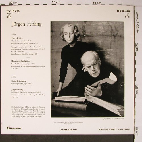 Fehling,Jürgen: Wort und Stimme, Foc, Telefunken(TSC 13 428), D,  - LP - X6062 - 9,00 Euro