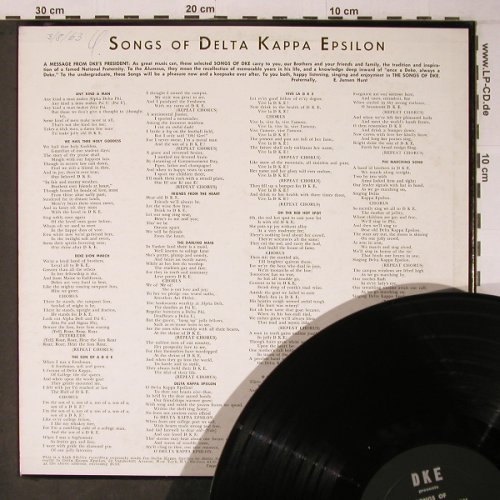 Delta Kappa Epsilon / DKE: Songs of, vg+/Cover in bad cond, Eddy Sareanki Prod.(KO9P-2406), US, 1959 - LP - X6271 - 6,00 Euro