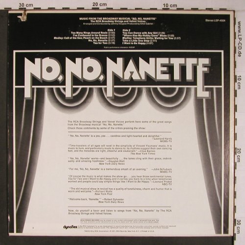 No,No Nanette and Showboat: Music of the Broadway Musical, RCA (LSP-4504), US, Co, 1971 Typ: LP Best.-Nr.: X6783 Preis: 9,00 Euro