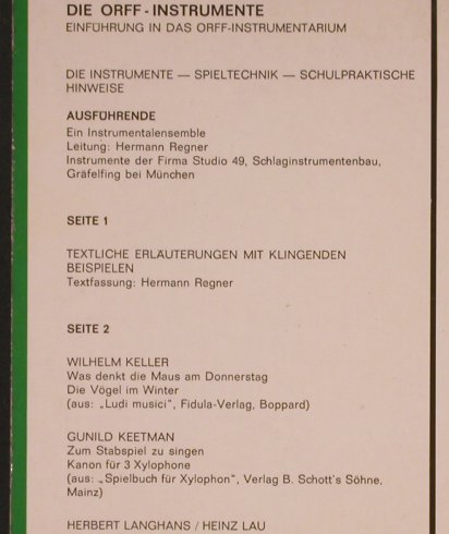 V.A.Die Orff-Instrumente: Einführung in das Orff-Instrument., Pelca(PSRP 40 540), D,Booklet,  - LP - X6992 - 12,50 Euro