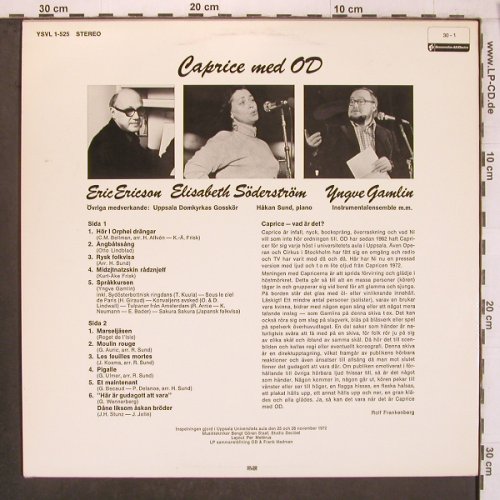 OD med Caprice: Eric Ericson, E.Söderstom, Y.Gamlin, RCA (YSVL 1-525), S, 1972 Typ: LP Best.-Nr.: X8083 Preis: 9,00 Euro