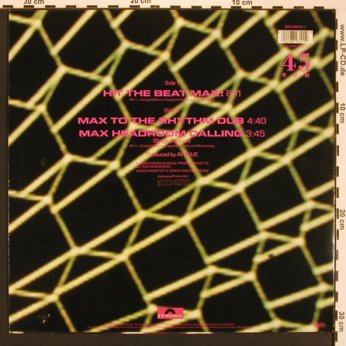 Mr.M.A.X. - Max Headroom: Hit The Beat Max! +2, Polydor (889 311-1), D, 1989 Typ: 12" Best.-Nr.: X8331 Preis: 5,00 Euro