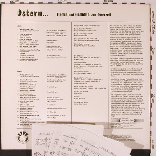 Ostern...: Lieder und Gedichte zur Osterzeit, Life Rec. Paeda-phon (St-299 7609), D Typ: LP Best.-Nr.: X8905 Preis: 7,50 Euro