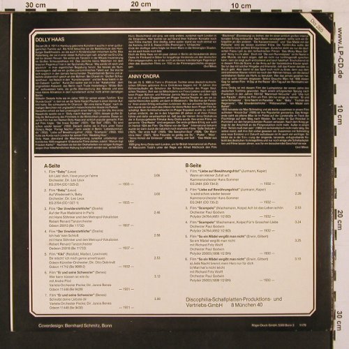 Haas,Dolly & Anny Ondra: in Original-Filmaufnahmen, Discophilia(DIS 265), D, 1979 - LP - X9094 - 12,50 Euro