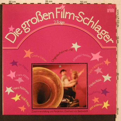 V.A.Die großen Film-Schlager: 2.Folge,Albers,Weiser,Röck.. 30-40, Ariola(80 855 XBT), D, Foc,  - 2LP - X9101 - 9,00 Euro