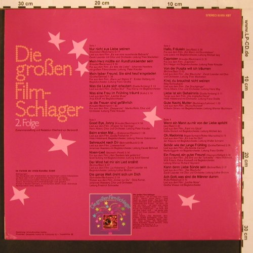 V.A.Die großen Film-Schlager: 2.Folge,Albers,Weiser,Röck.. 30-40, Ariola(80 855 XBT), D, Foc,  - 2LP - X9101 - 9,00 Euro