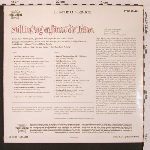 V.A.Still im Aug' erglänzt d. Trne: Lieder die zu Herzen gehen, Telefunken Schall Rauch(STSC 13 441), D,  - LP - X9103 - 12,50 Euro