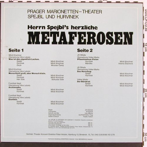 Prager Marionetten-Theater: Herrn Spejbls herzl. Metaferosen, TheaterKD(A-3768), D, 1978 - LP - X9149 - 9,00 Euro