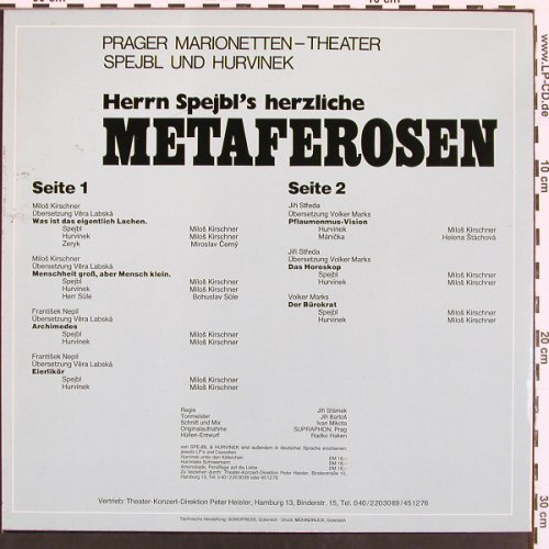 Prager Marionetten-Theater: Spejbls herzl. Metaferosen,Hurvinek, TheaterKD(A-3768), D, 1978 - LP - X9149 - 9,00 Euro