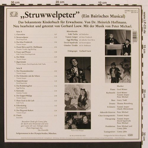 Struwwelpeter - bairisches Musical: v.Gerhard Loew + Peter Michael, Jupiter(831 214-1), D, 1986 - LP - X9984 - 9,00 Euro