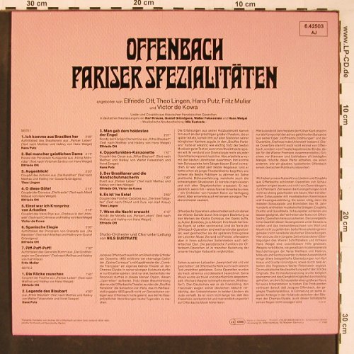 V.A.Offenbach-Pariser Spezialitäten: Theo Lingen, Elfriede Ott, Muliar.., Telefunken Wort Stimme(6.42503 AJ), D (1968),  - LP - Y1158 - 9,00 Euro