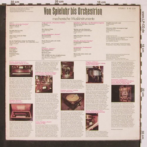 V.A.Von Spieluhr bis Orchestrion: Mechanische Instrumente, 18 Tr., Amiga(8 45 239), DDR, 1983 - LP - Y1284 - 7,50 Euro