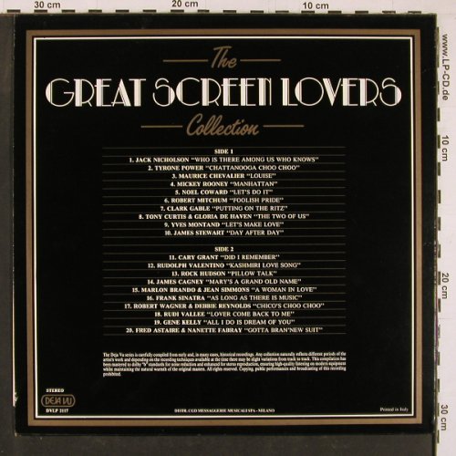 V.A.The Great Screen Lover Collect.: 20 Great ...sing ! (hist rec), DEJA VU (DVLP 2117), I Typ: LP Best.-Nr.: Y1289 Preis: 7,50 Euro