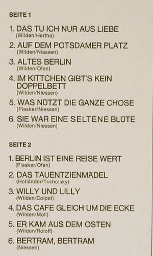 van Bergen,Ingrid: Aus Liebe zu Berlin, Orch. G.Wilden, 75 (PM 72 002), D,m-/vg+ Typ: LP Best.-Nr.: Y1662 Preis: 7,50 Euro