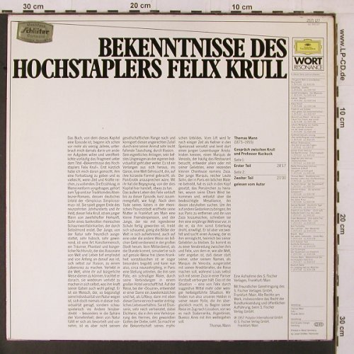 Mann,Thomas: Bekenntnisse d. Hochst..Felix Krull, Deutsche Gramophon (2571 127), D,Ri, 1957 Typ: LP Best.-Nr.: Y1804 Preis: 7,50 Euro