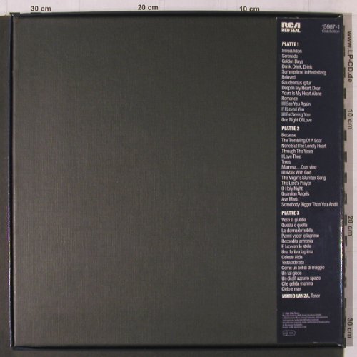 Lanza,Mario: Singt seine Welterfolge, Box, RCA Red Seal (15987-1), D, 1988 Typ: 3LP Best.-Nr.: Y1850 Preis: 9,00 Euro