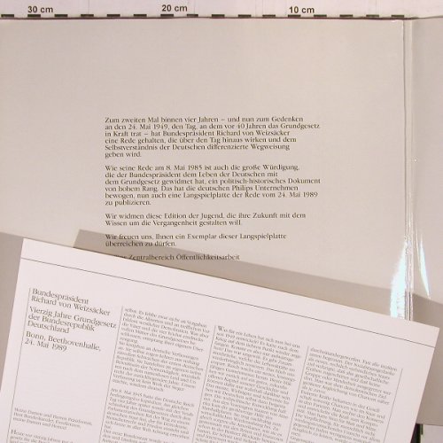 von Weizsäcker,Richard: Bundespräsident zum 24.Mai 1989,Foc, Philips (2892 182), D, 1989 Typ: LP Best.-Nr.: Y1938 Preis: 7,50 Euro