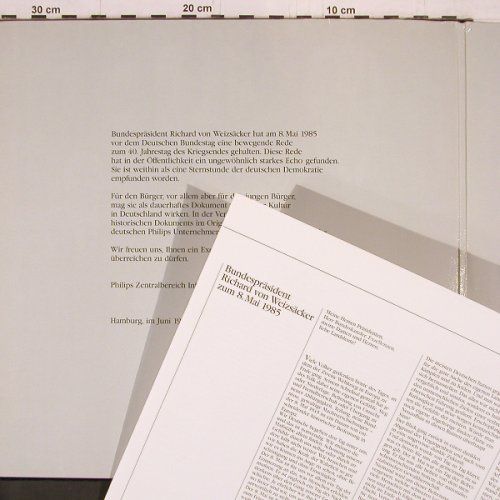 von Weizsäcker,Richard: Bundespräsident zum 8.Mai 1985,Foc, Philips (0647 187), D, 1985 Typ: LP Best.-Nr.: Y1957 Preis: 7,50 Euro