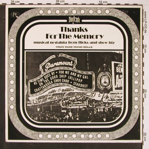 V.A.Thanks for the Memory: Musical Nostalgia fr.Film & ShowBiz, Biograph (9283 102), NL, 1977 Typ: LP Best.-Nr.: Y2227 Preis: 7,50 Euro