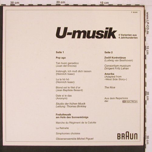 V.A.U-Musik / BRAUN: 4 Varianten aus 4 Jahrhunderten, Braun/Funkausstellung(F 65.041), D, 1973 - LP - Y2228 - 6,00 Euro