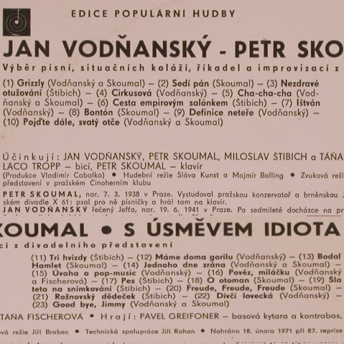 Vodnansky & Skoumal: S Usmevem Idiota, Supraphon(1 13 1083), CZ, 1971 - LP - Y2229 - 7,50 Euro